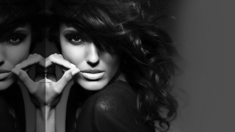 woman with dramatic makeup and hair