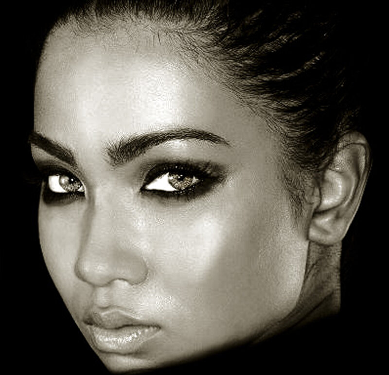 Woman with Dramatic Makeup — Black, Photograph, Eyes