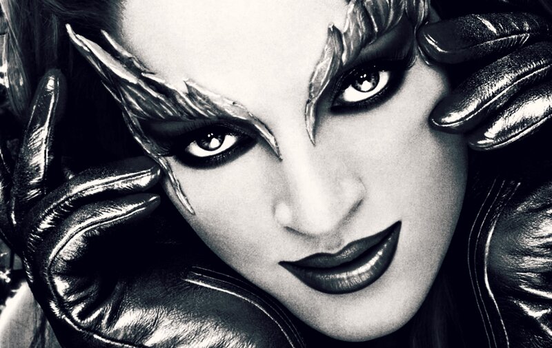 Woman with Dramatic Makeup — Black, Photograph, Gloves