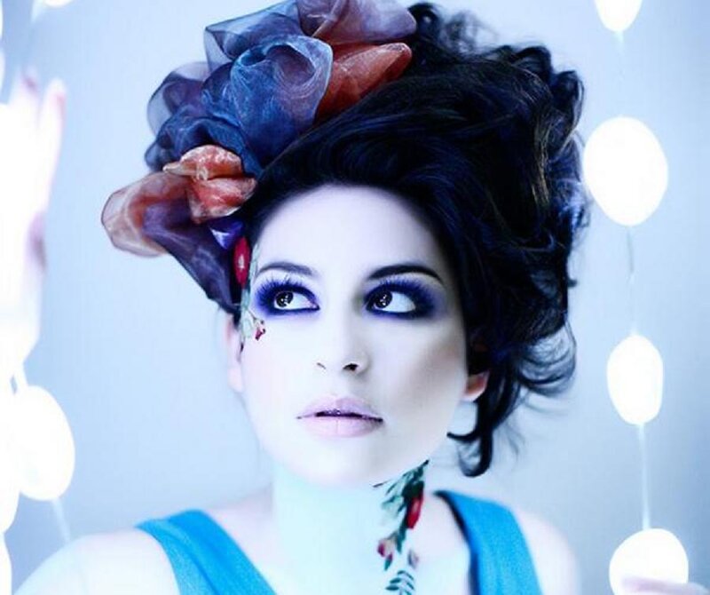 Woman with Dramatic Makeup — Blue, Photograph