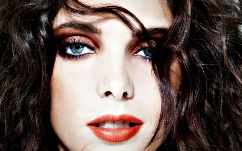 Woman with Dramatic Makeup — Brown, Photograph, Eyes, Hair