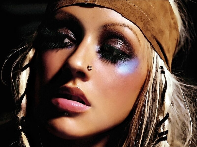 Woman with Dramatic Makeup — Brown, Photograph, Headband