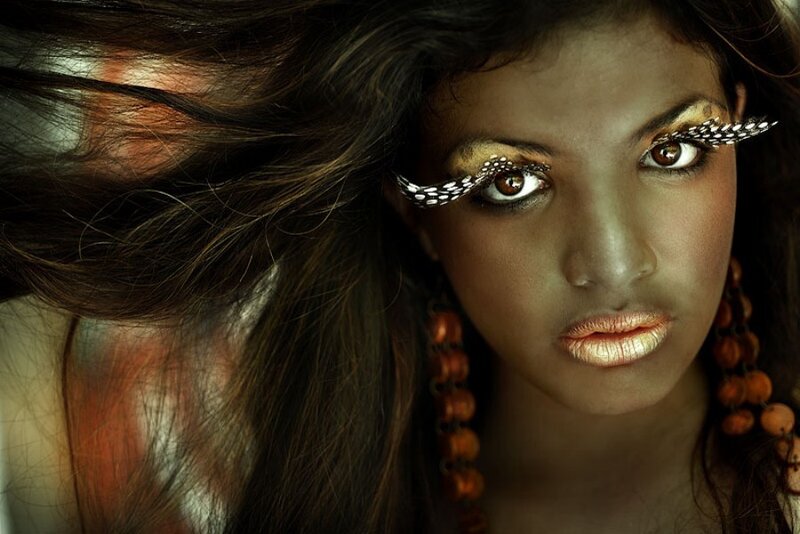 Woman with Dramatic Makeup — Brown