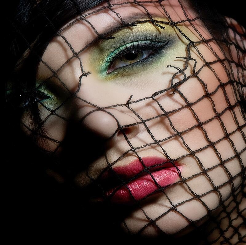 Woman with Dramatic Makeup — Green