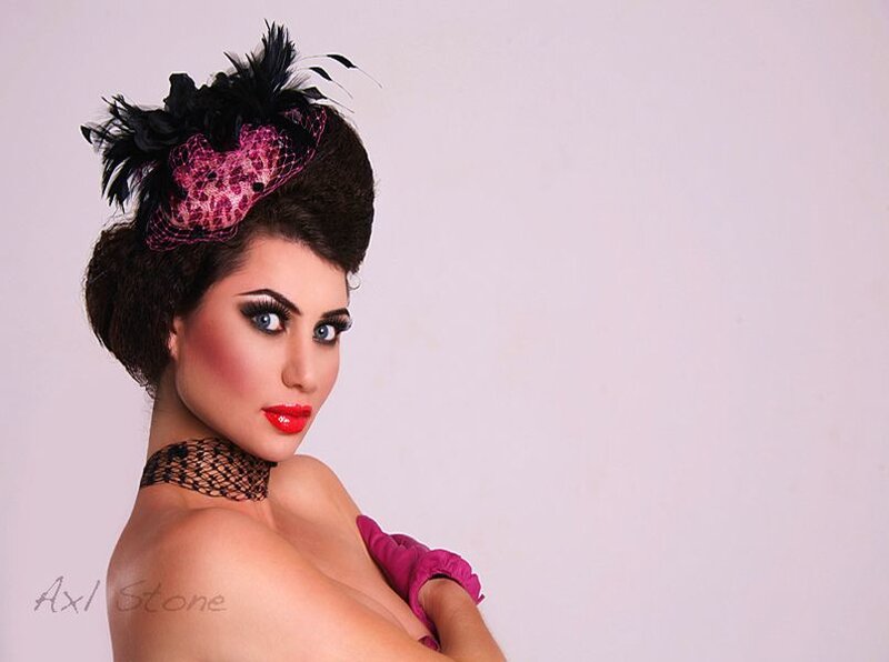 Woman with Dramatic Makeup — Pink