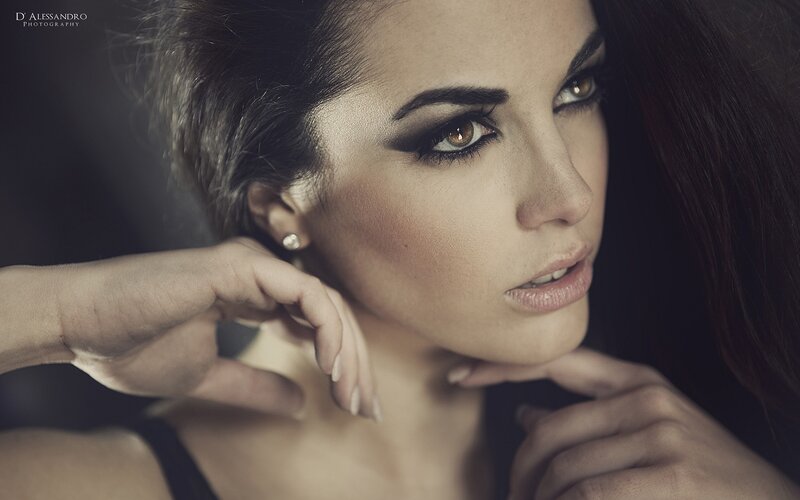 woman with dramatic makeup portrait