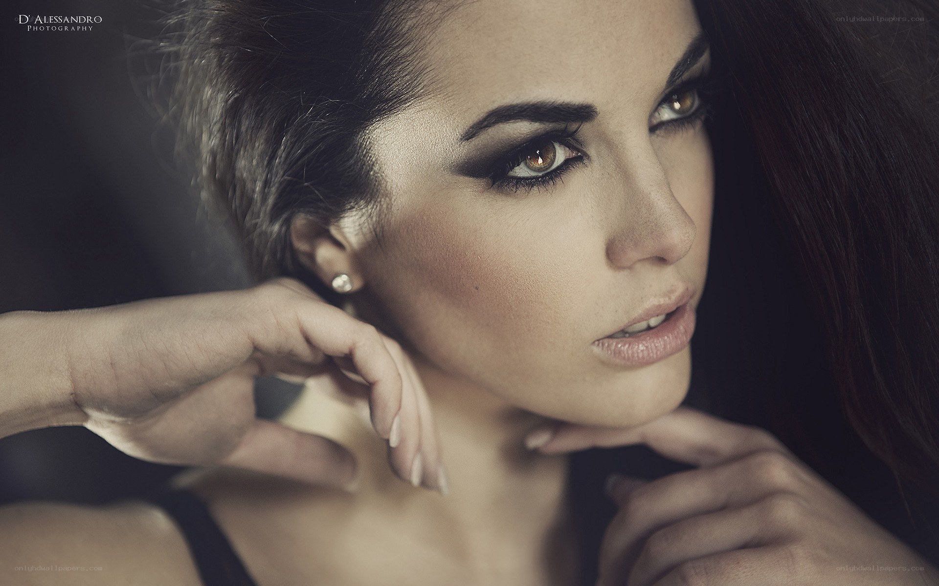 woman with dramatic makeup portrait