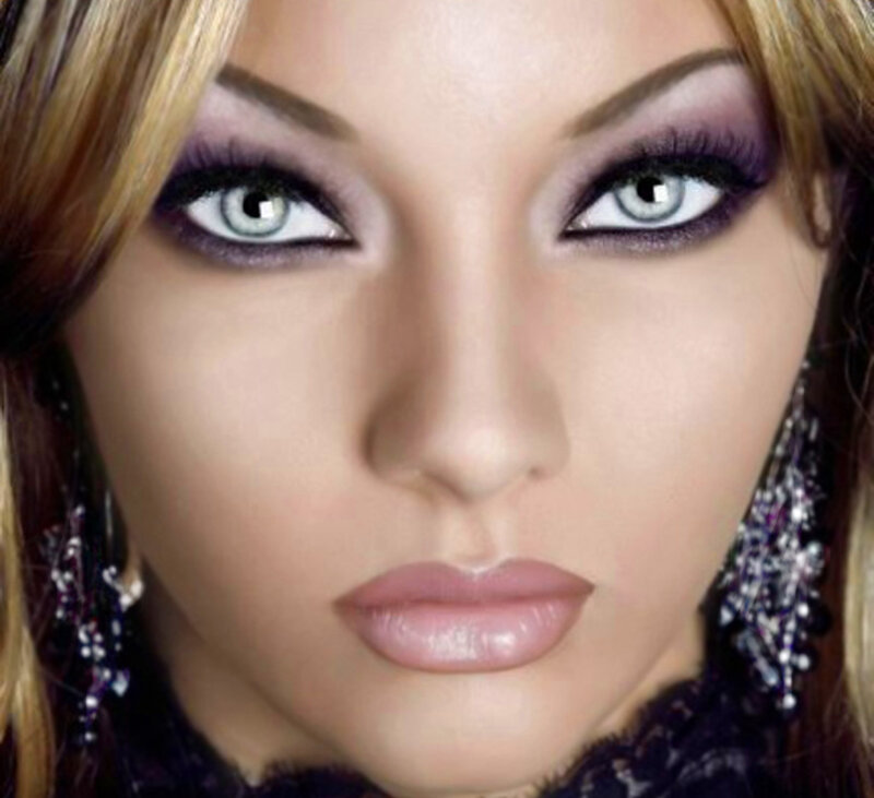 Woman with Dramatic Makeup — Purple