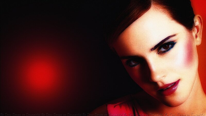 Woman with Dramatic Makeup — Red, Photograph, Red Light