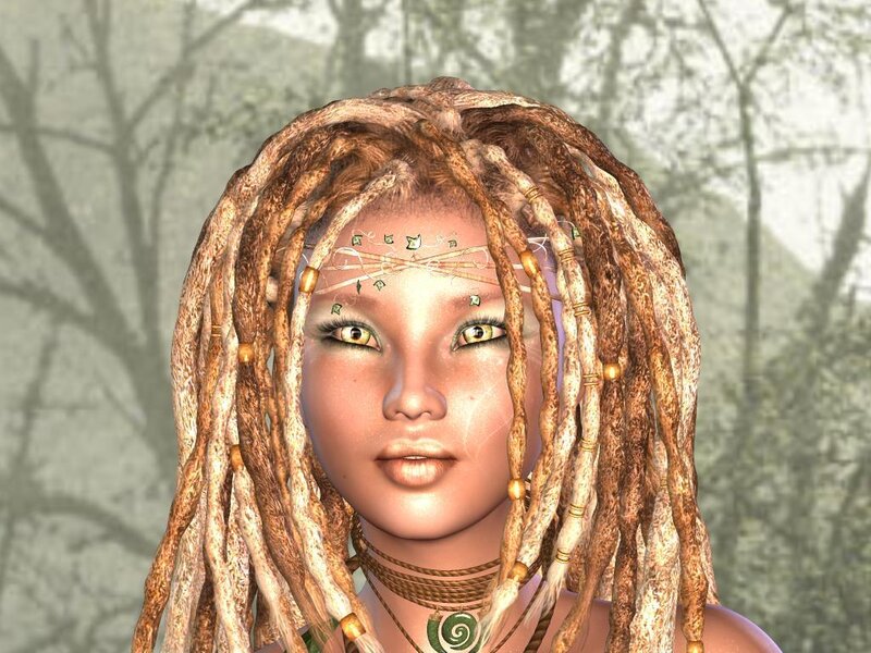 Woman with Dreadlocks — Brown, Serene