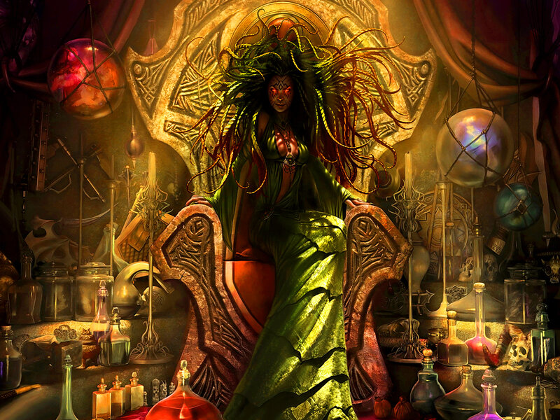 Woman with Dreadlocks on Throne