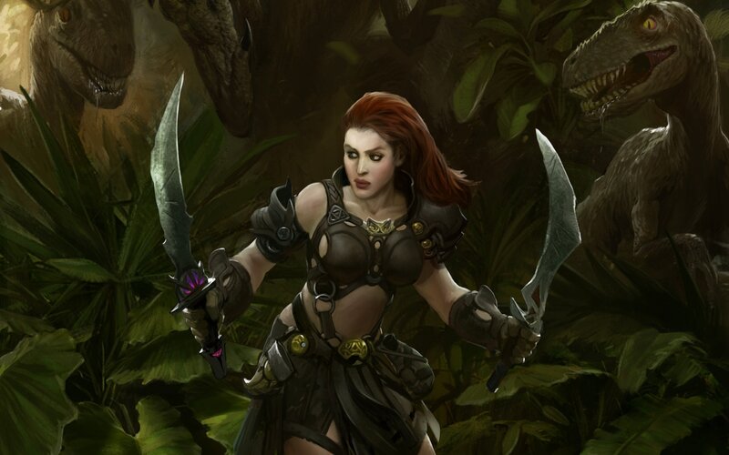 Woman with Dual Blades