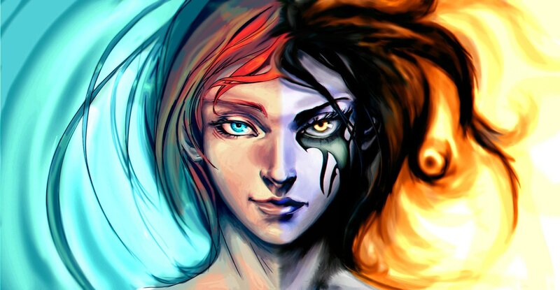 Woman with Dual Eyes