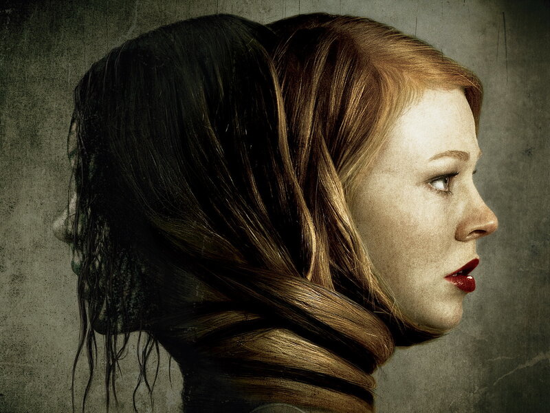 woman with dual hair tones