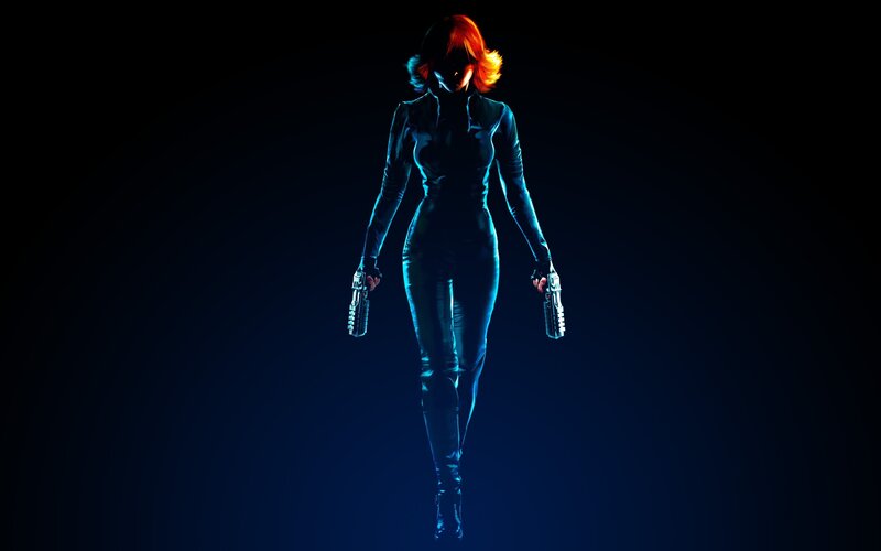 woman with dual pistols