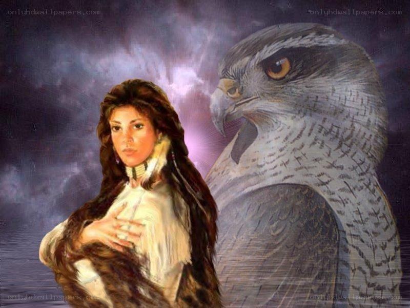 woman with eagle spirit guide