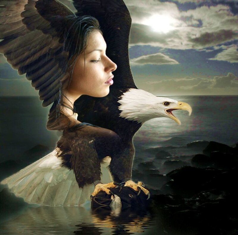 Woman with Eagle Wings