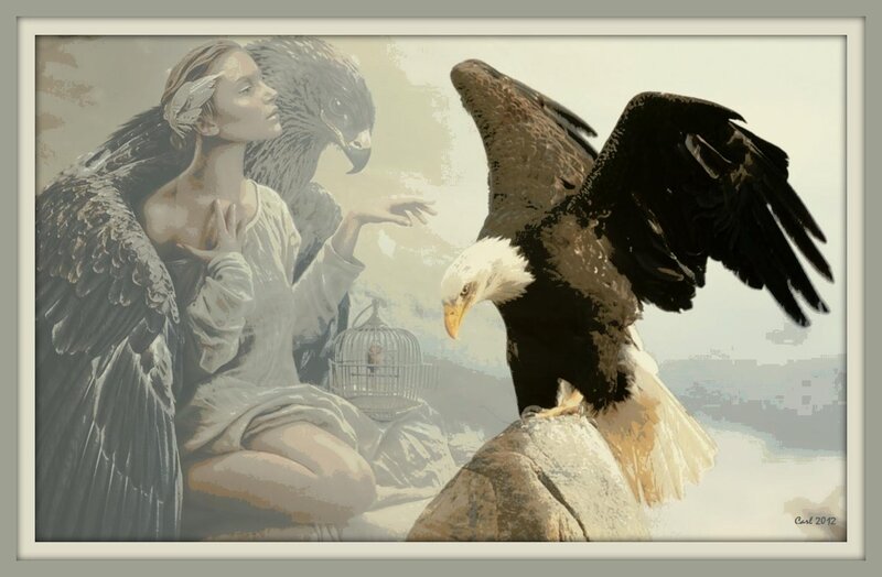 Woman with Eagles