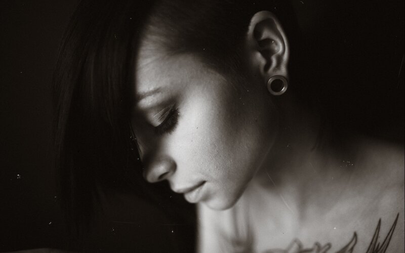Woman with Ear Gauge
