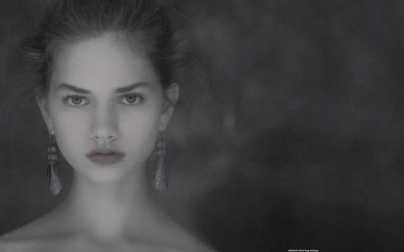 Woman with Earrings — Gray