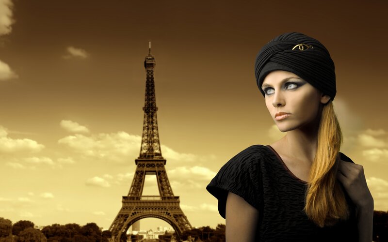Woman with Eiffel Tower