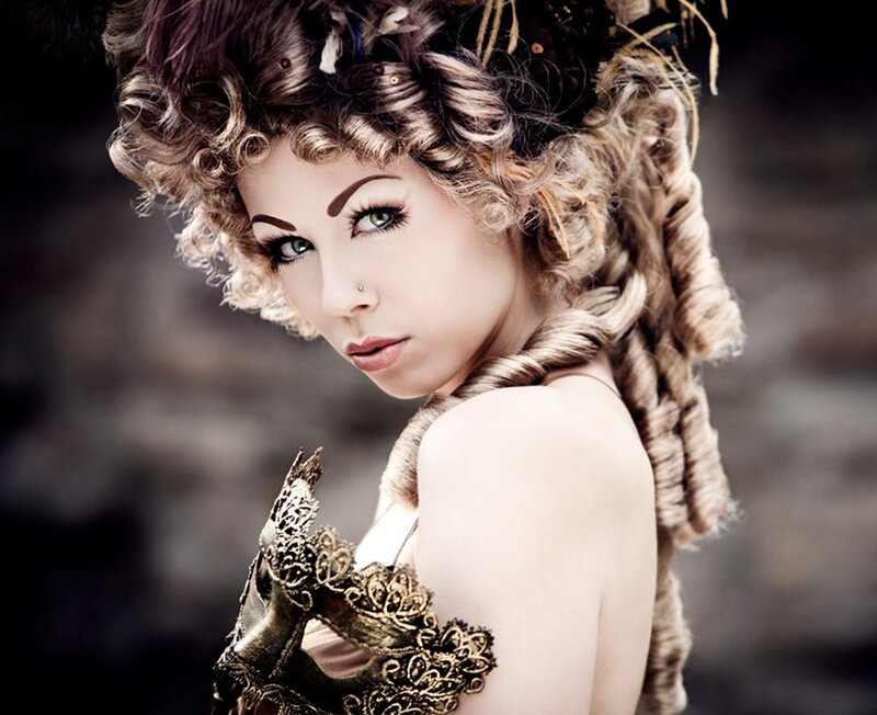 Woman with Elaborate Hairstyle — Brown, Dramatic