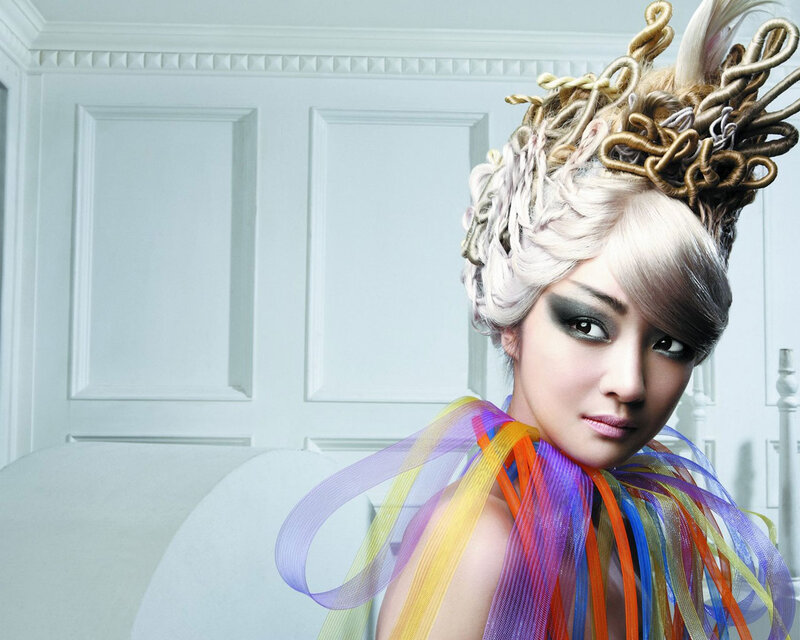 Woman with Elaborate Hairstyle — White