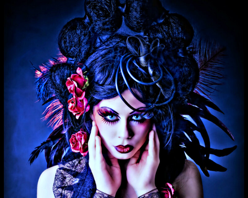 Woman with Elaborate Makeup
