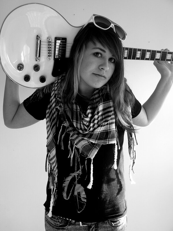 woman with electric guitar
