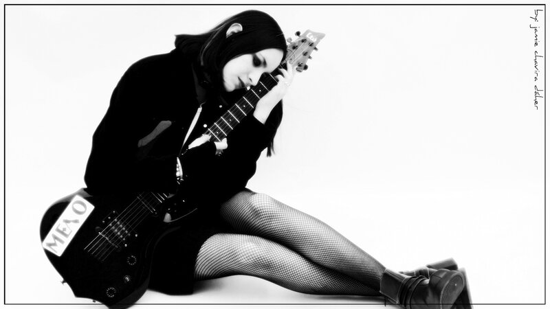 woman with electric guitar