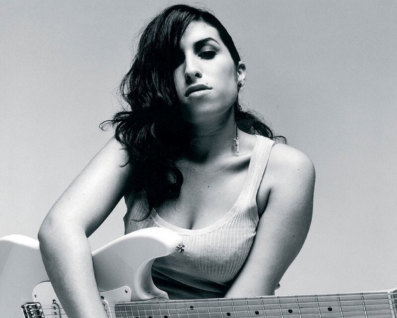 Woman with Electric Guitar — Black