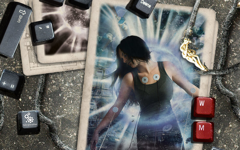 woman with electrodes on photo