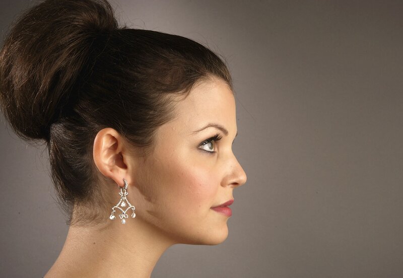 woman with elegant earrings