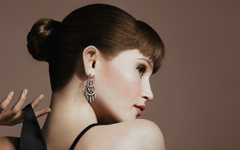 woman with elegant earrings