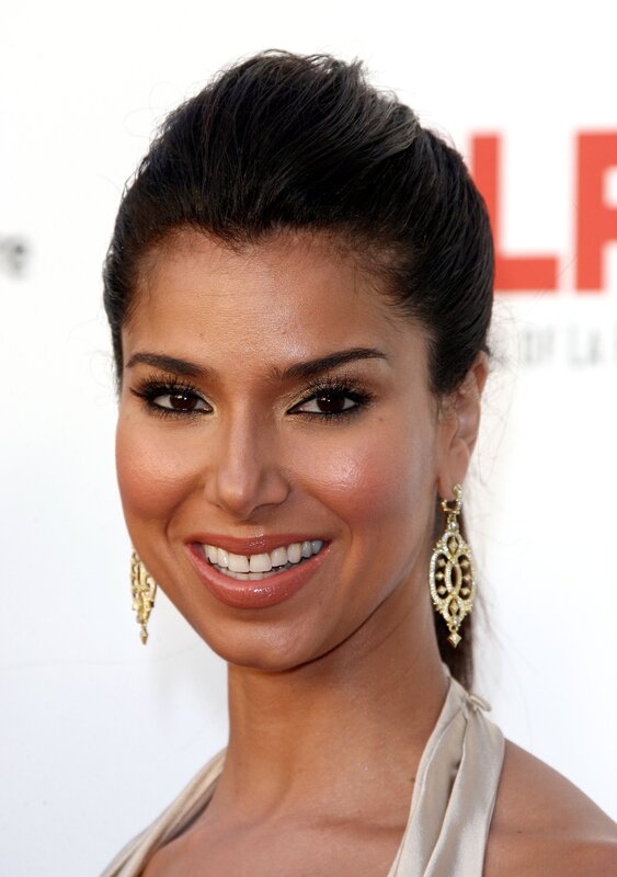 woman with elegant updo and earrings