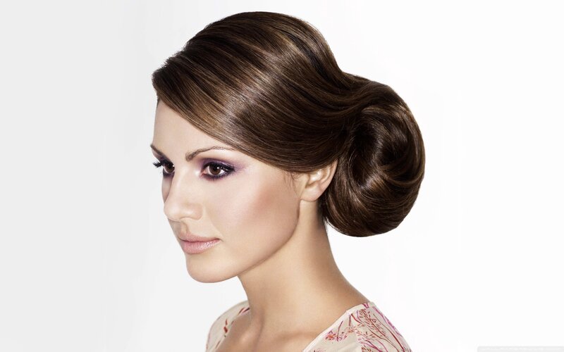 woman with elegant updo hairstyle