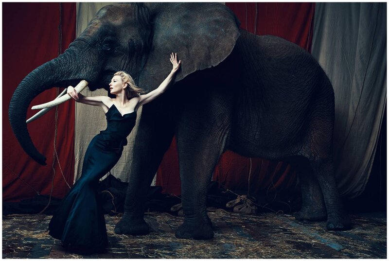 Woman with Elephant — Black