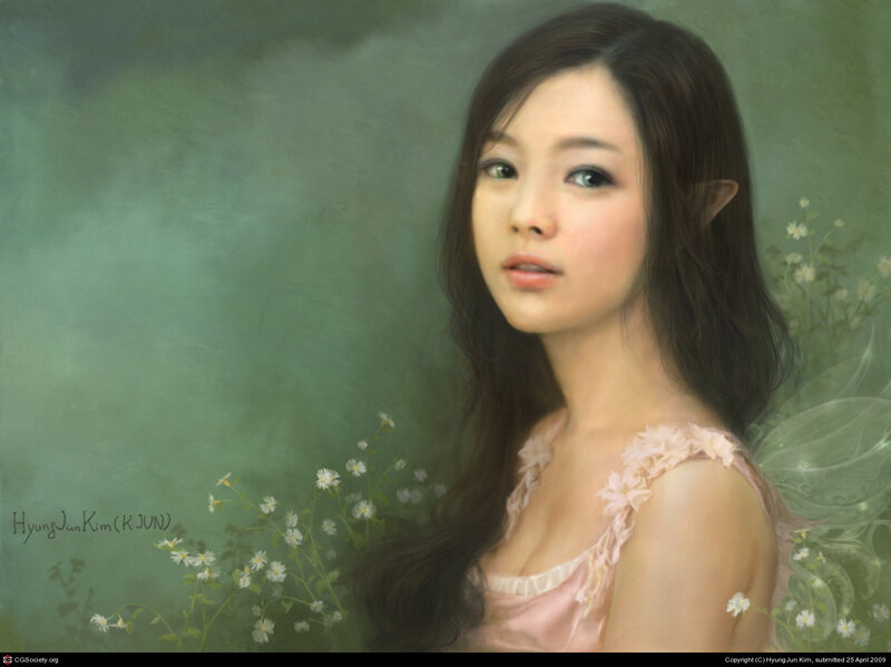 Woman with Elf Ears — Green