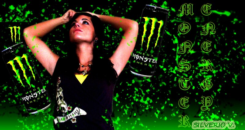 Woman with Energy Drink Cans