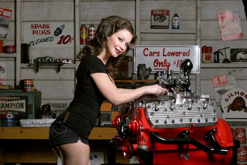 Woman with Engine