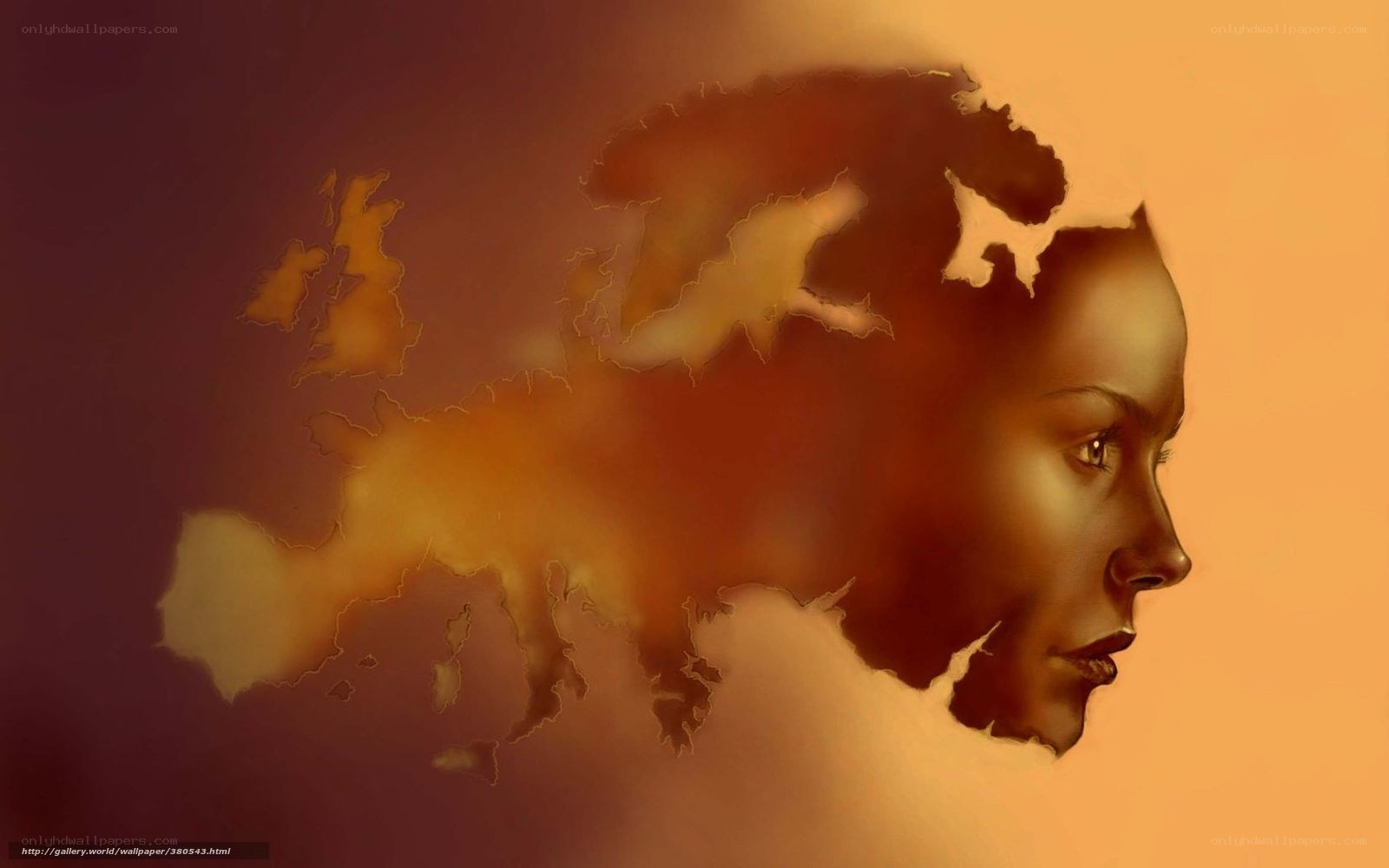 woman with europe map