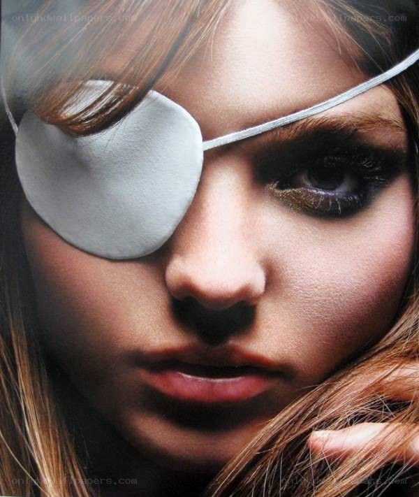 woman with eye patch