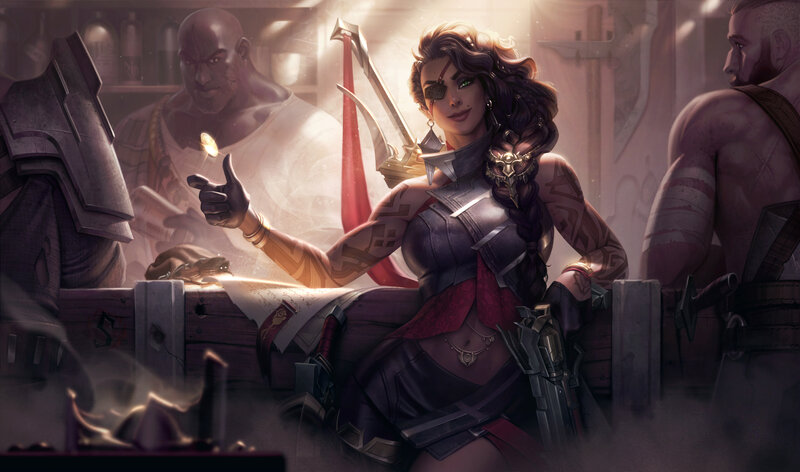 Woman with Eyepatch and Weapons