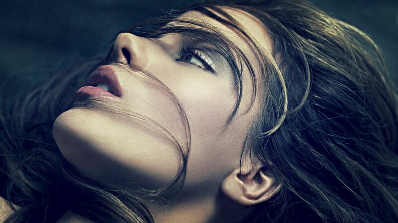 woman with eyes closed
