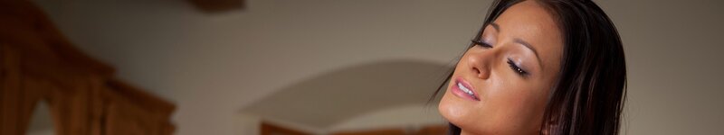 woman with eyes closed
