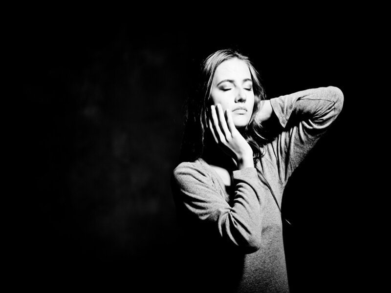 Woman with Eyes Closed — Black