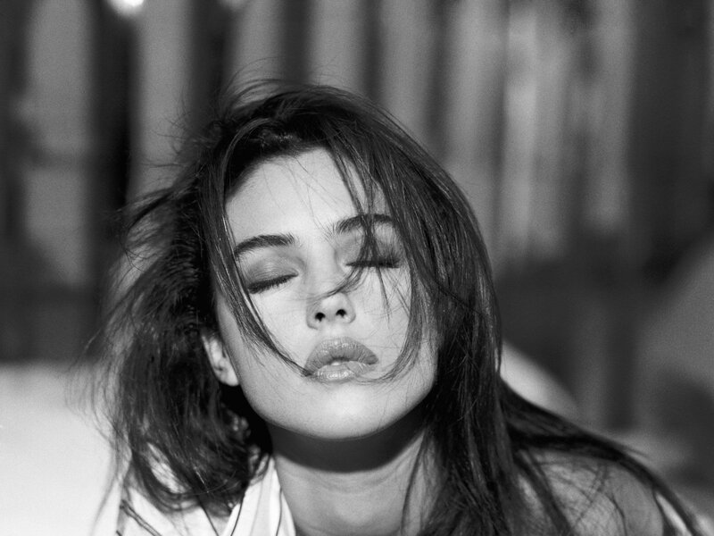 woman with eyes closed in wind