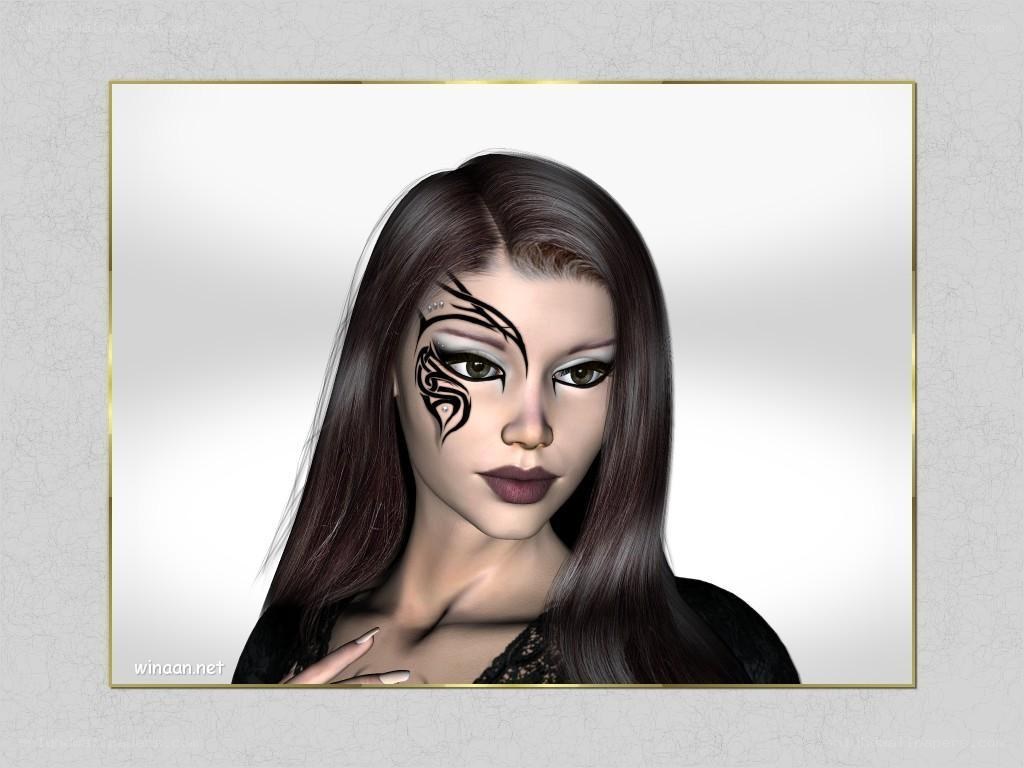 woman with face art