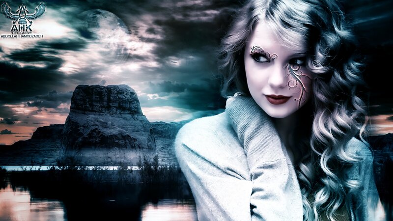 Woman with Face Art — Blue