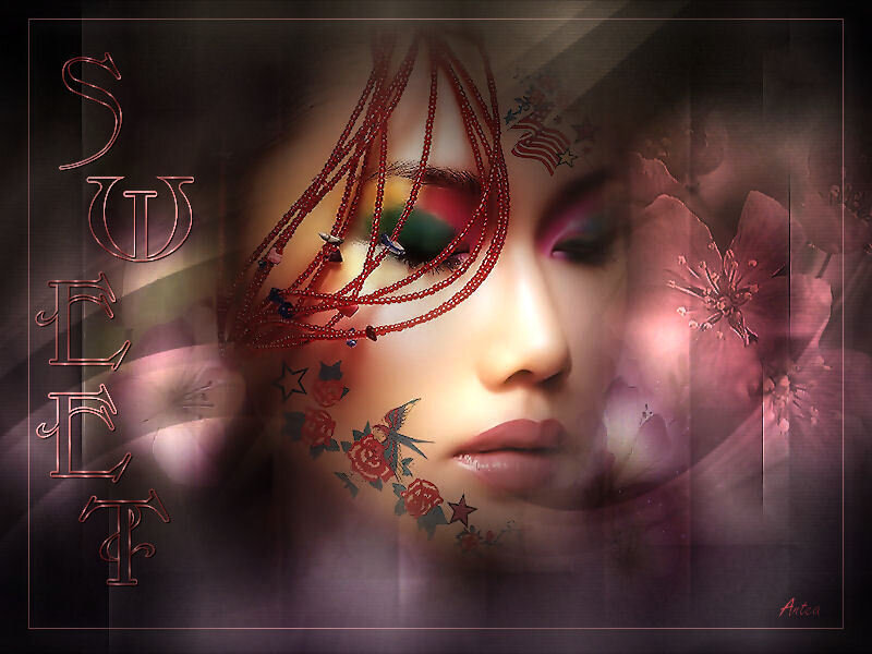Woman with Face Art — Purple